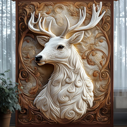 Golden Deer Quilted Blanket