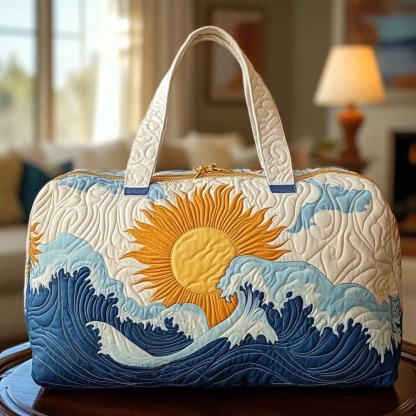 Golden Horizon Quilted Duffle Bag