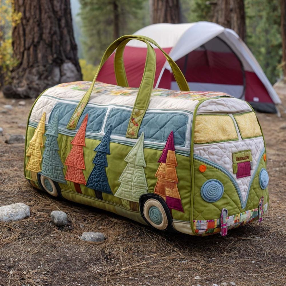 Green Explorer Quilted Duffle Bag