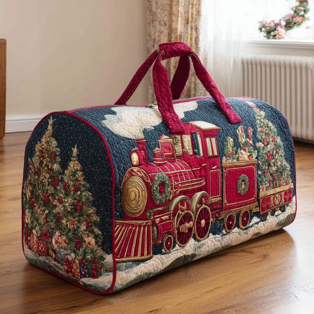 Holiday Train Quilted Duffle Bag