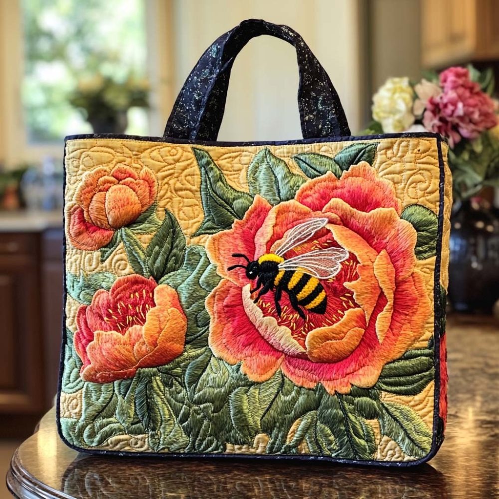 Honey Bloom Quilted Tote Bag