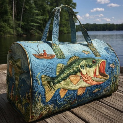 Hook Line Quilted Duffle Bag