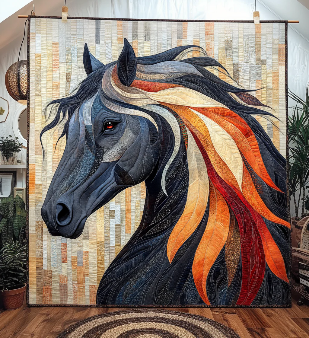 Horse Flair Quilted Blanket