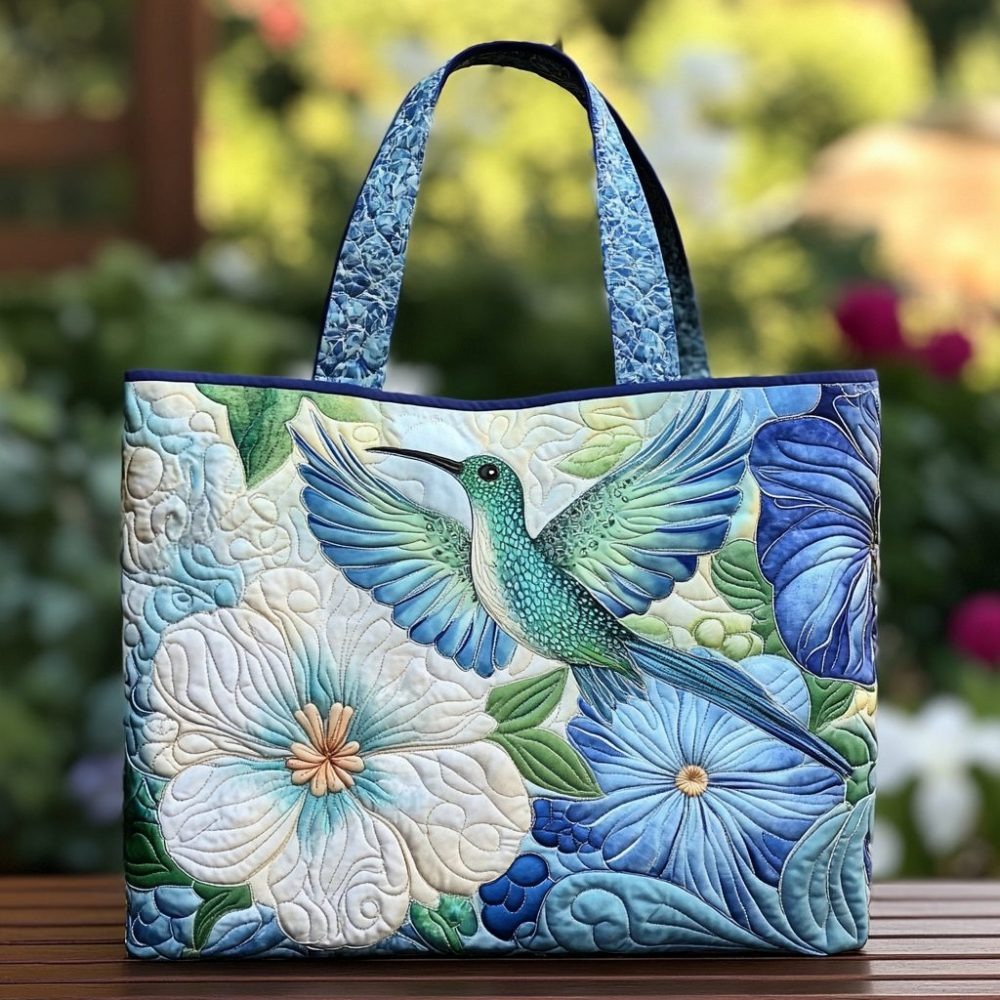 Hummingbird Dream Quilted Tote Bag