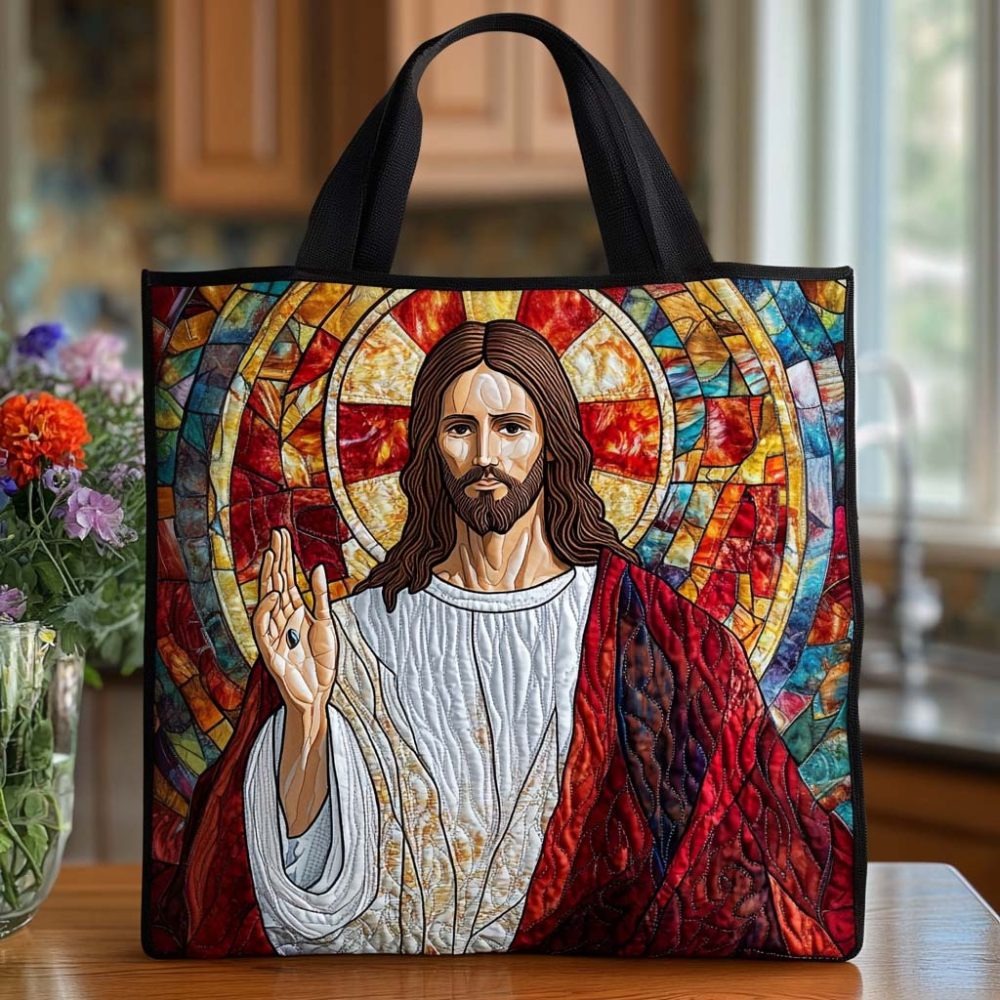 Jesus Peace Gift Quilted Tote Bag