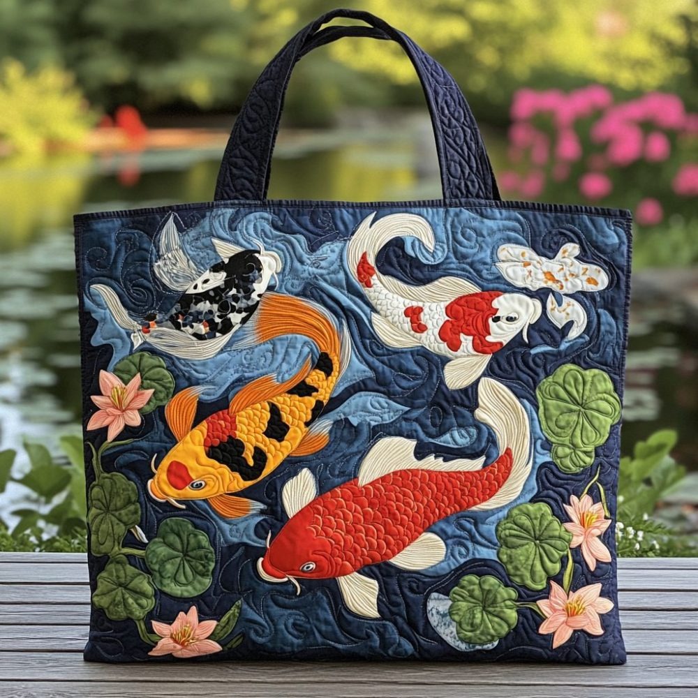 Koi Spirit Quilted Tote Bag