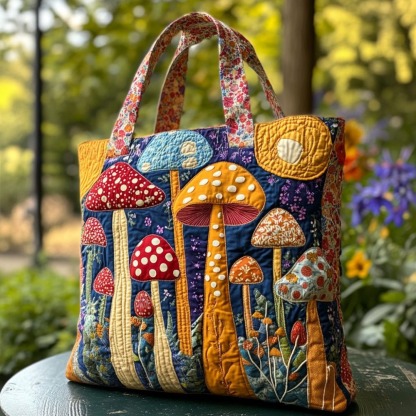 Magic Shrooms Quilted Tote Bag