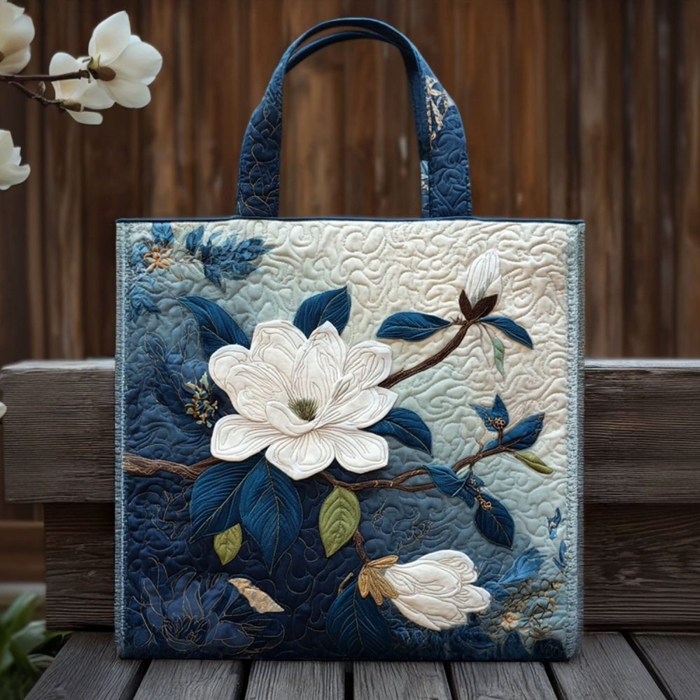 Magnolia Beauty Quilted Tote Bag
