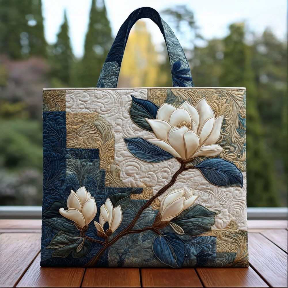 Magnolia Haze Quilted Tote Bag