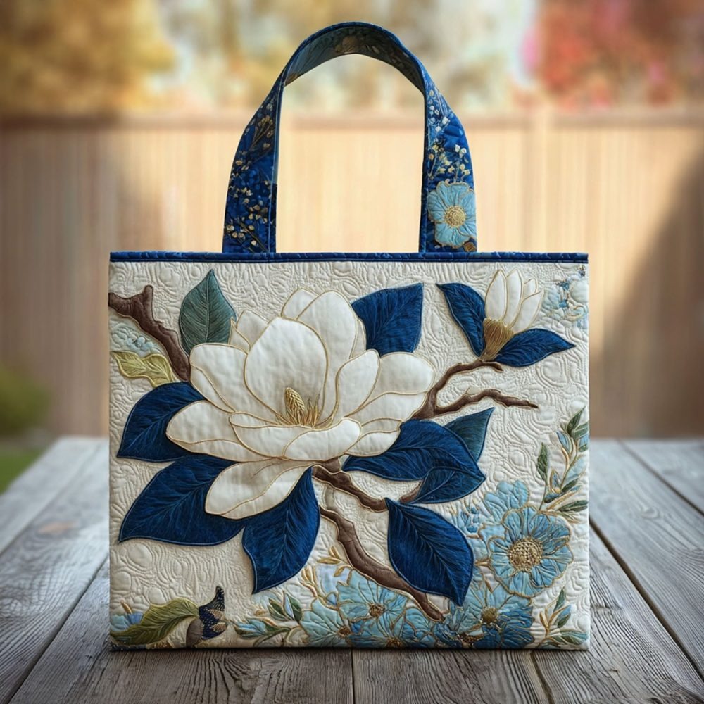 Magnolia Peace Quilted Tote Bag