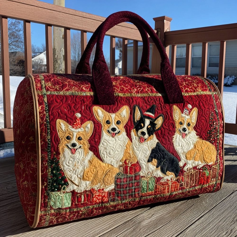 Merry Corgmas Quilted Duffle Bag