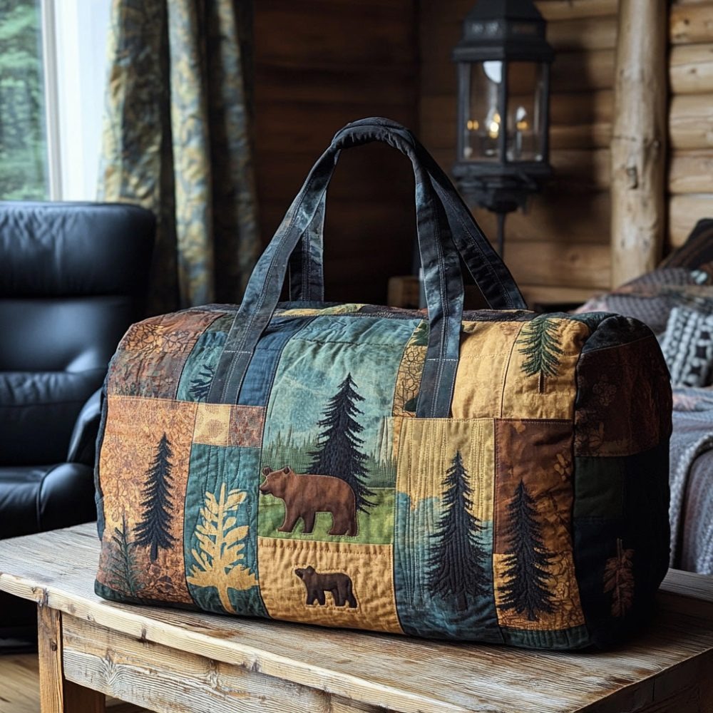 Midnight Forest Quilted Duffle Bag