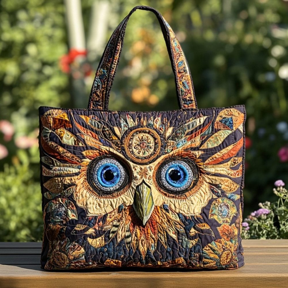 Night Owl Quilted Tote Bag
