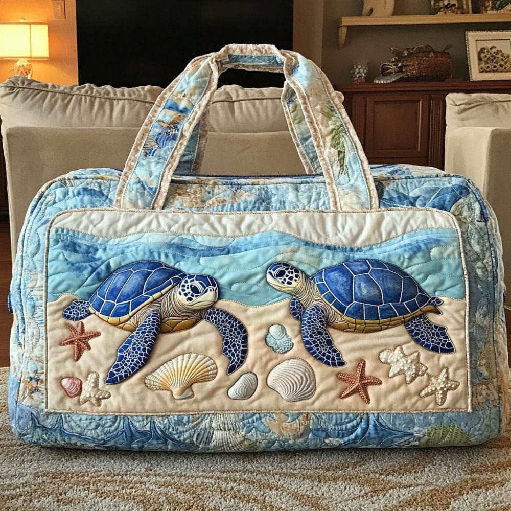 Ocean Turtle Quilted Duffle Bag