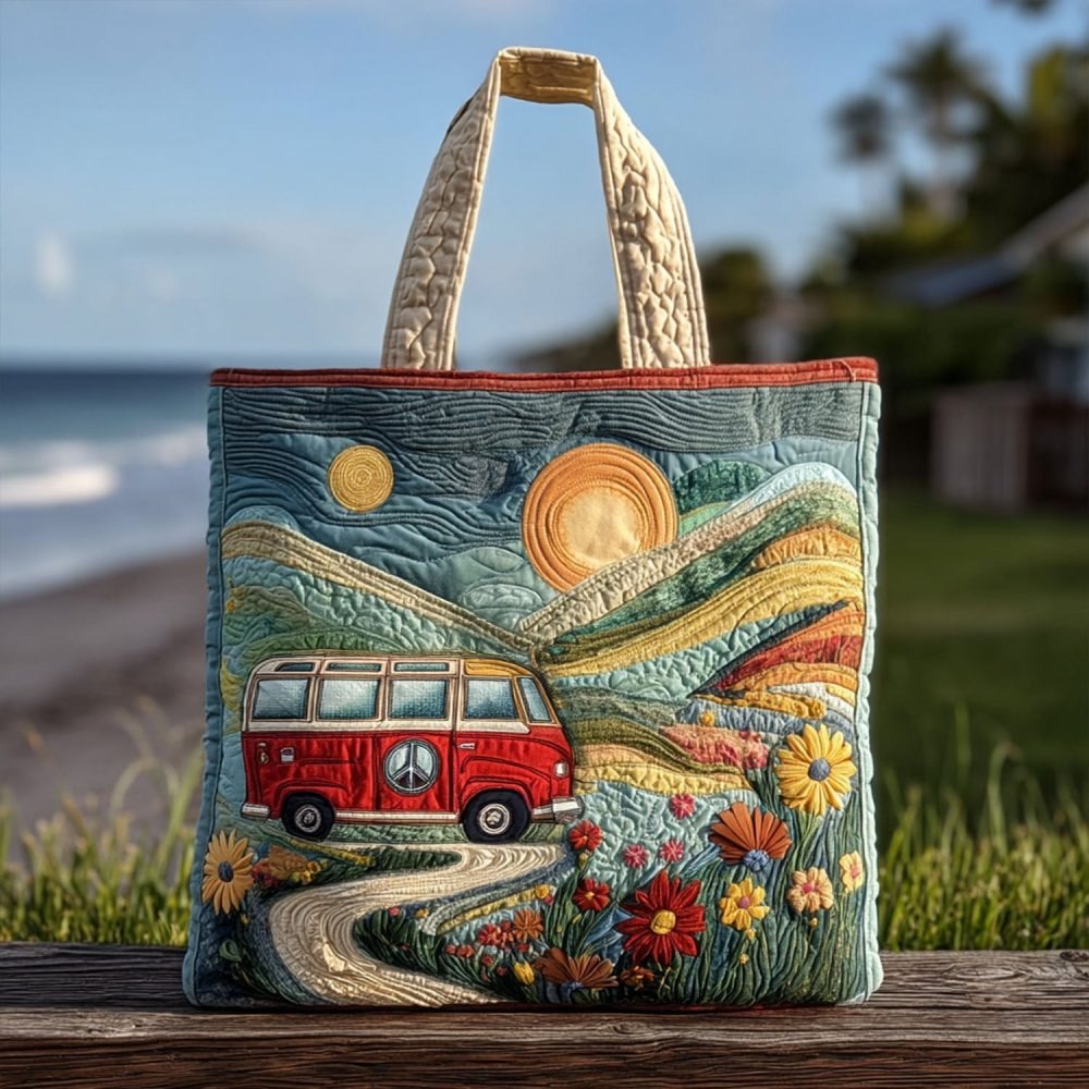 Open Road Bloom Quilted Tote Bag