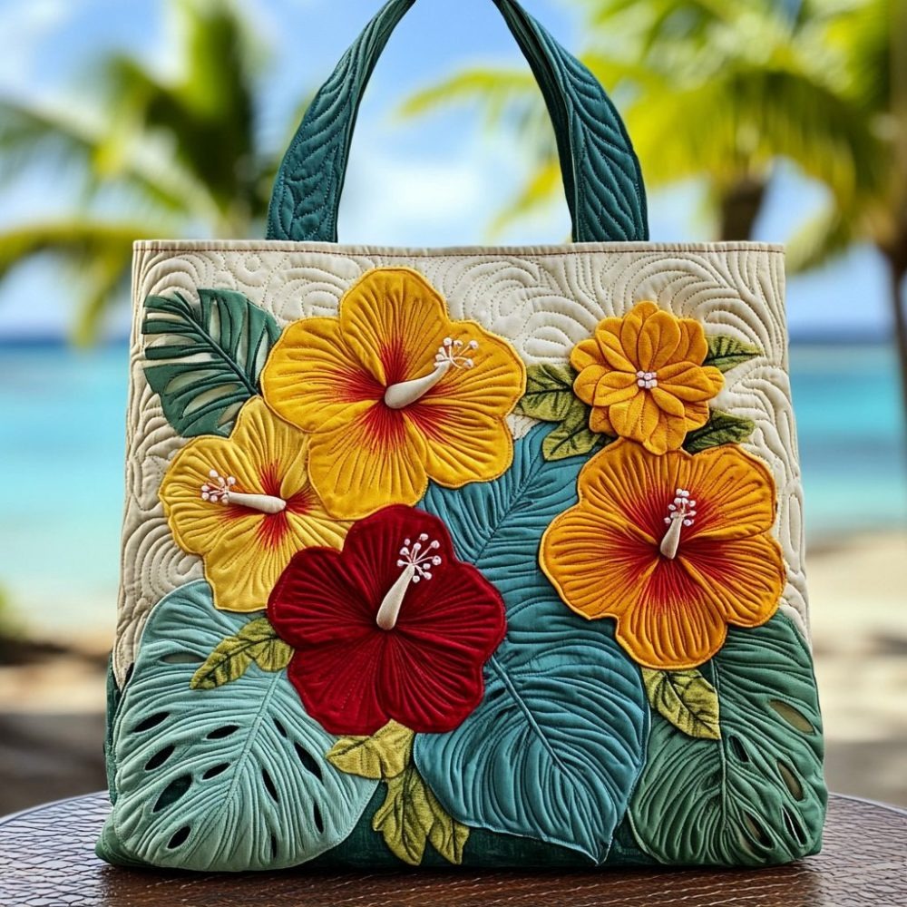 Petal Shine Quilted Tote Bag
