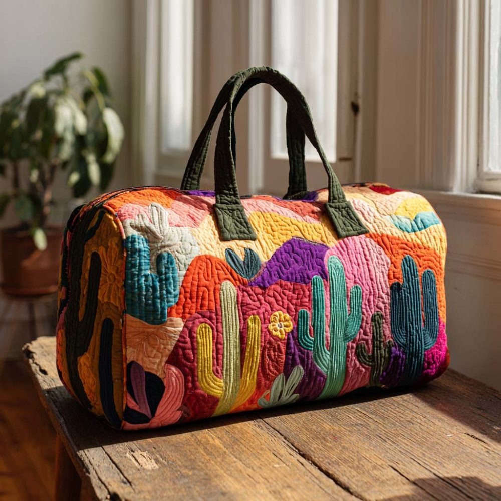 Sunset Cactus Quilted Duffle Bag