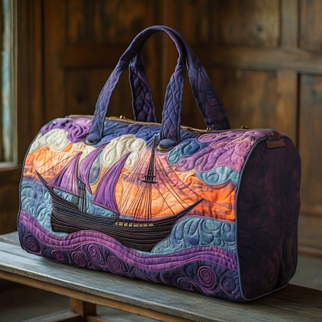 Sunset Voyage Quilted Duffle Bag