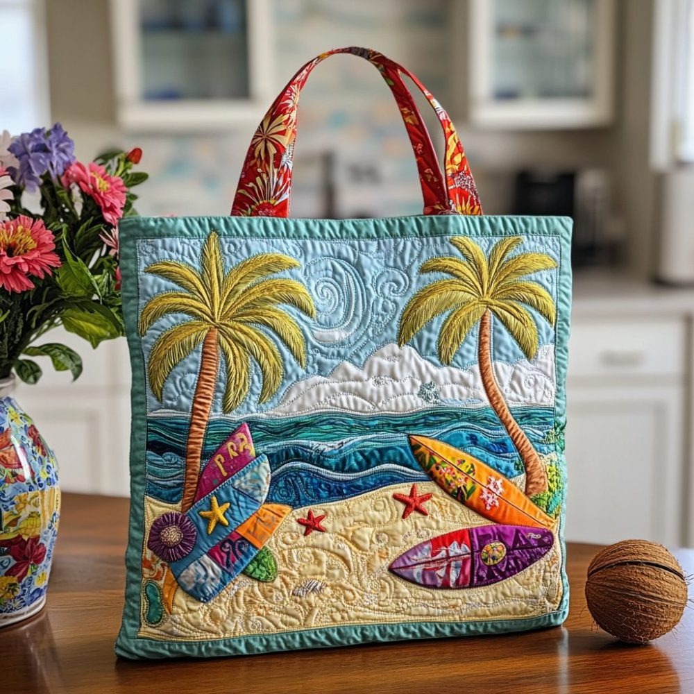Surfside Day Quilted Tote Bag
