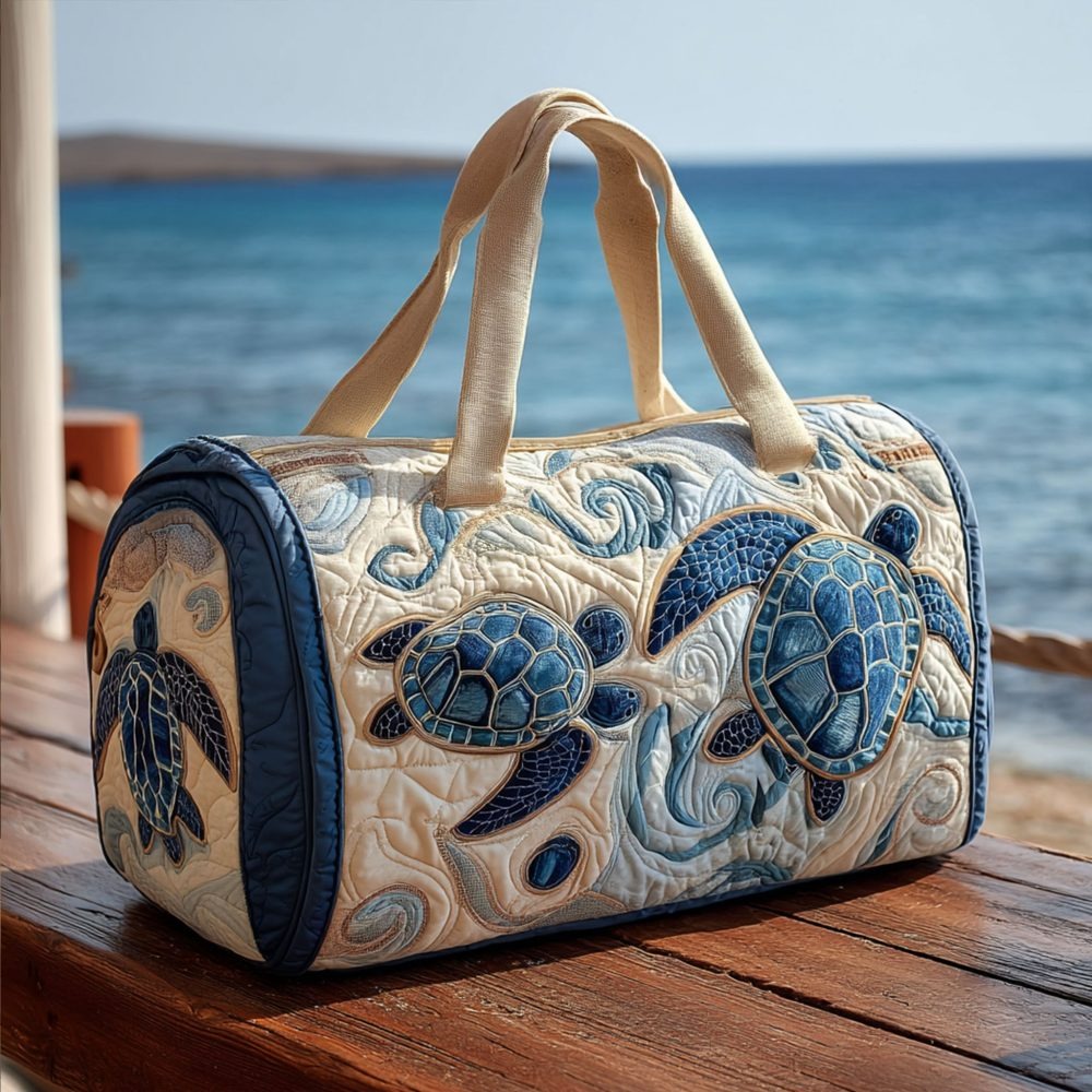 Swirl Of Shells Quilted Duffle Bag