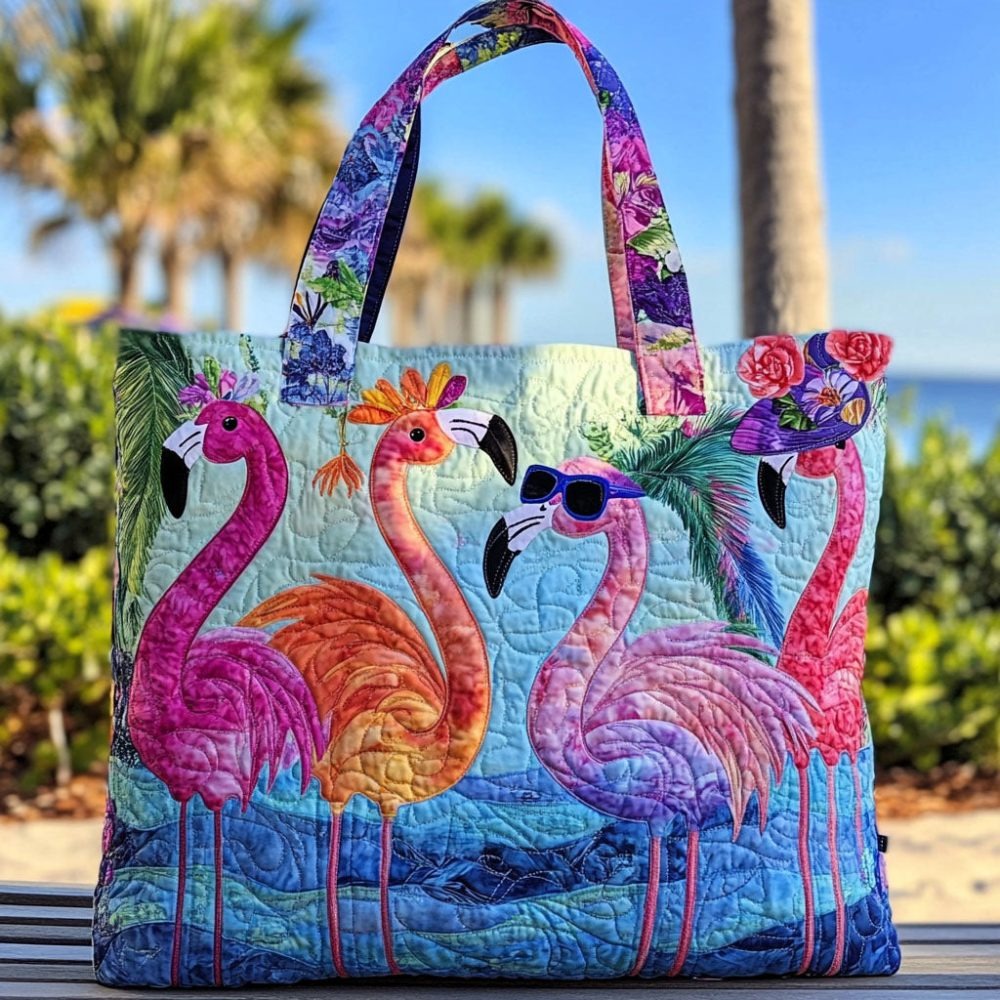 The Flamingo Edit Quilted Tote Bag