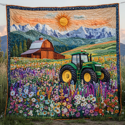 Tractor Trails Quilted Blanket
