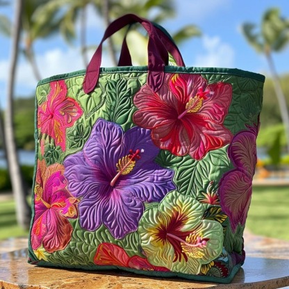 Tropic Blush Quilted Tote Bag