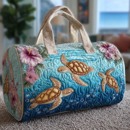 Turtle Dream Quilted Duffle Bag