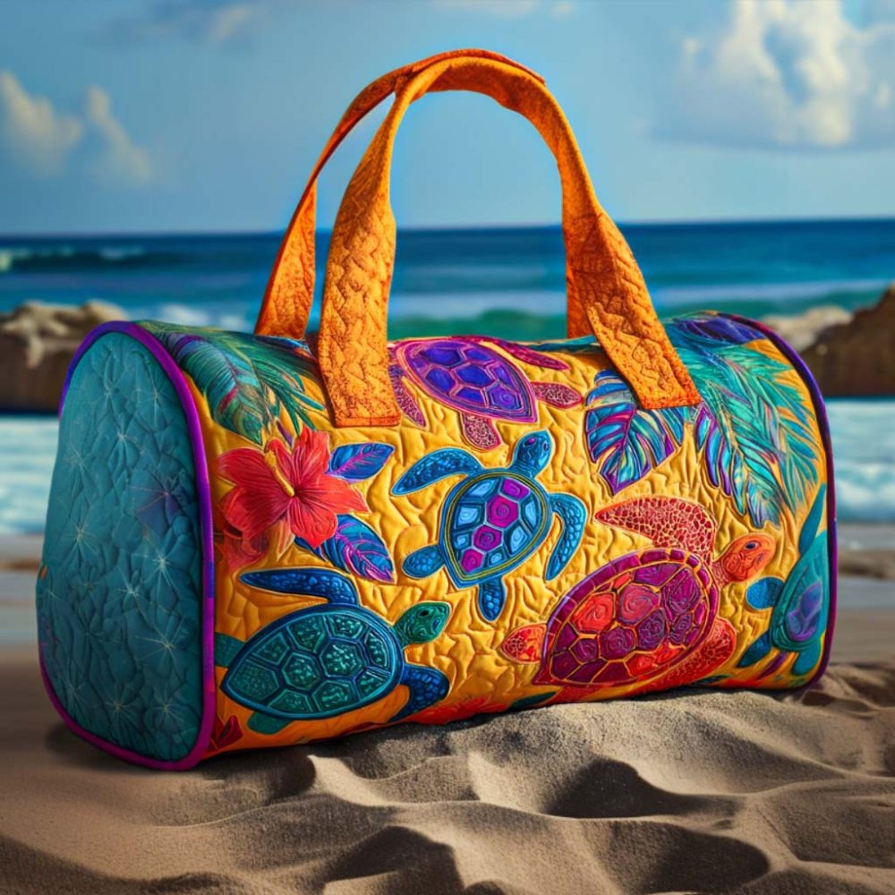 Turtle Fiesta Quilted Duffle Bag