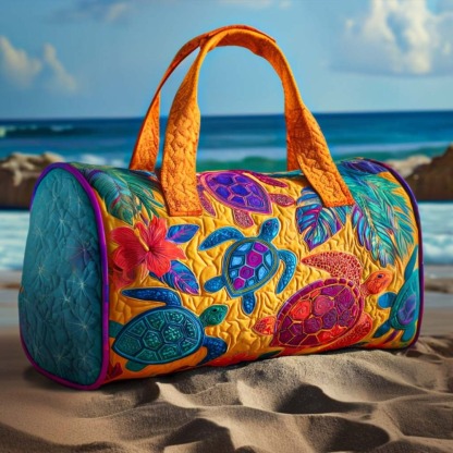 Turtle Fiesta Quilted Duffle Bag