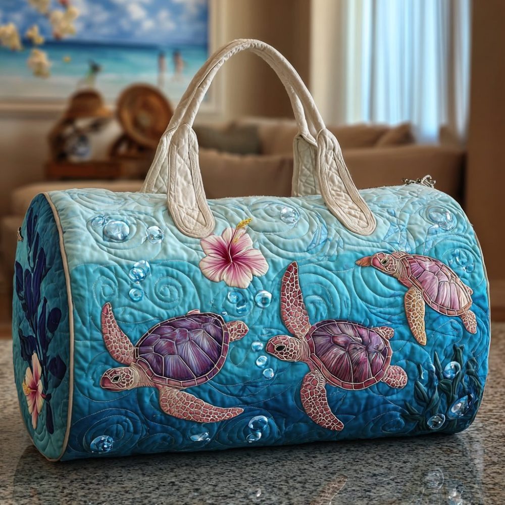 Turtle Wave Quilted Duffle Bag
