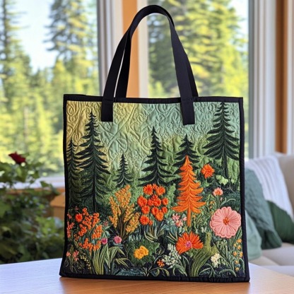 Verdant Peace Quilted Tote Bag