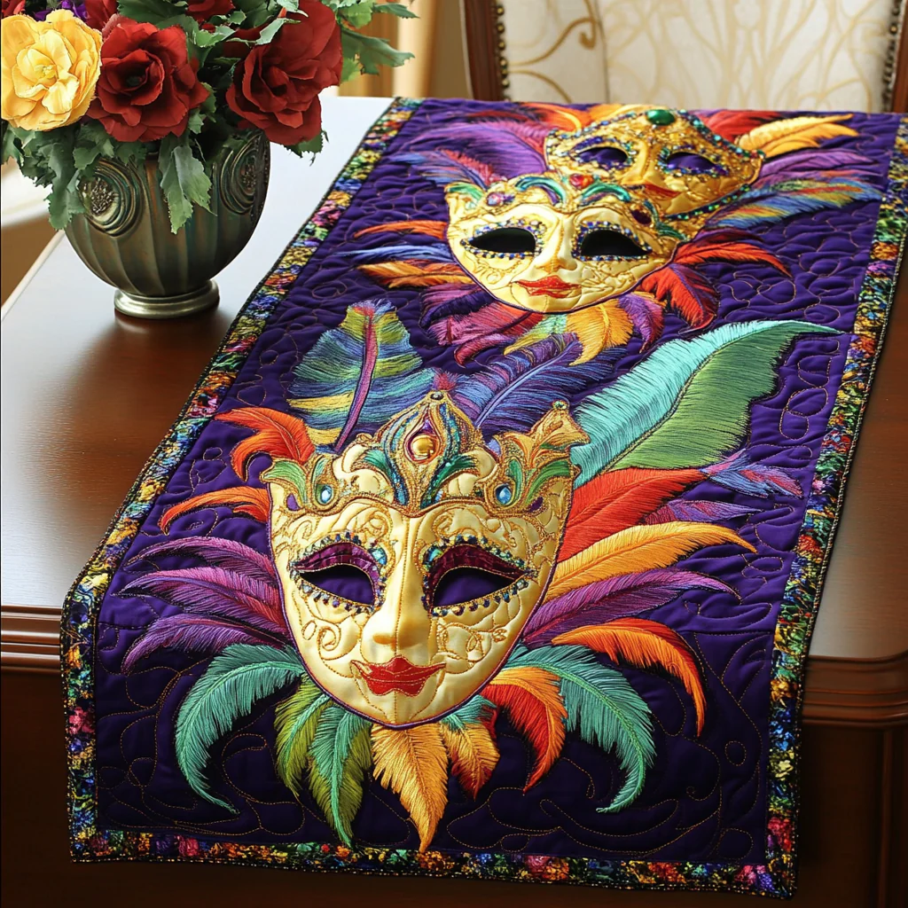 Vibrant Carnival Quilted Table Runner
