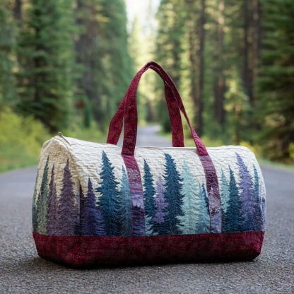 Winter Forest Quilted Duffle Bag