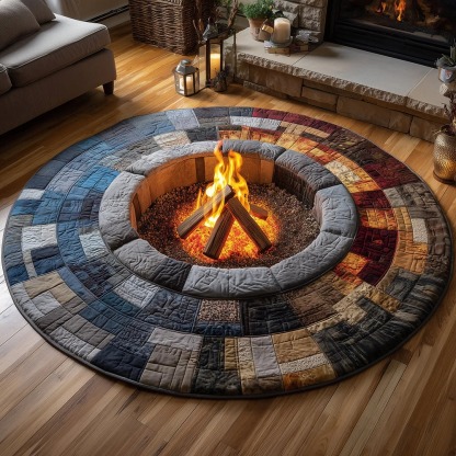 Winter Hearth Quilted Round Mat