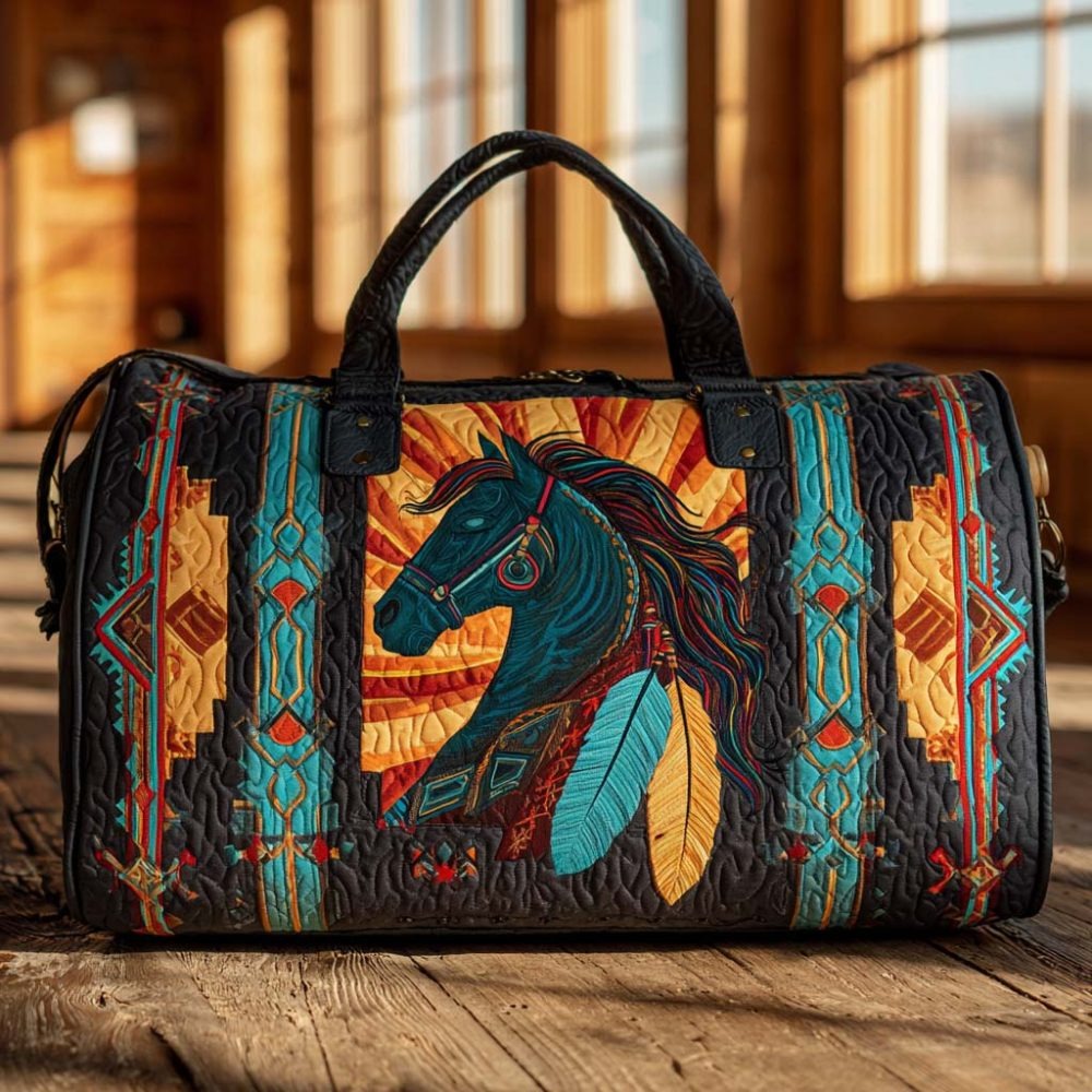 Sunrise Horse Quilted Duffle Bag