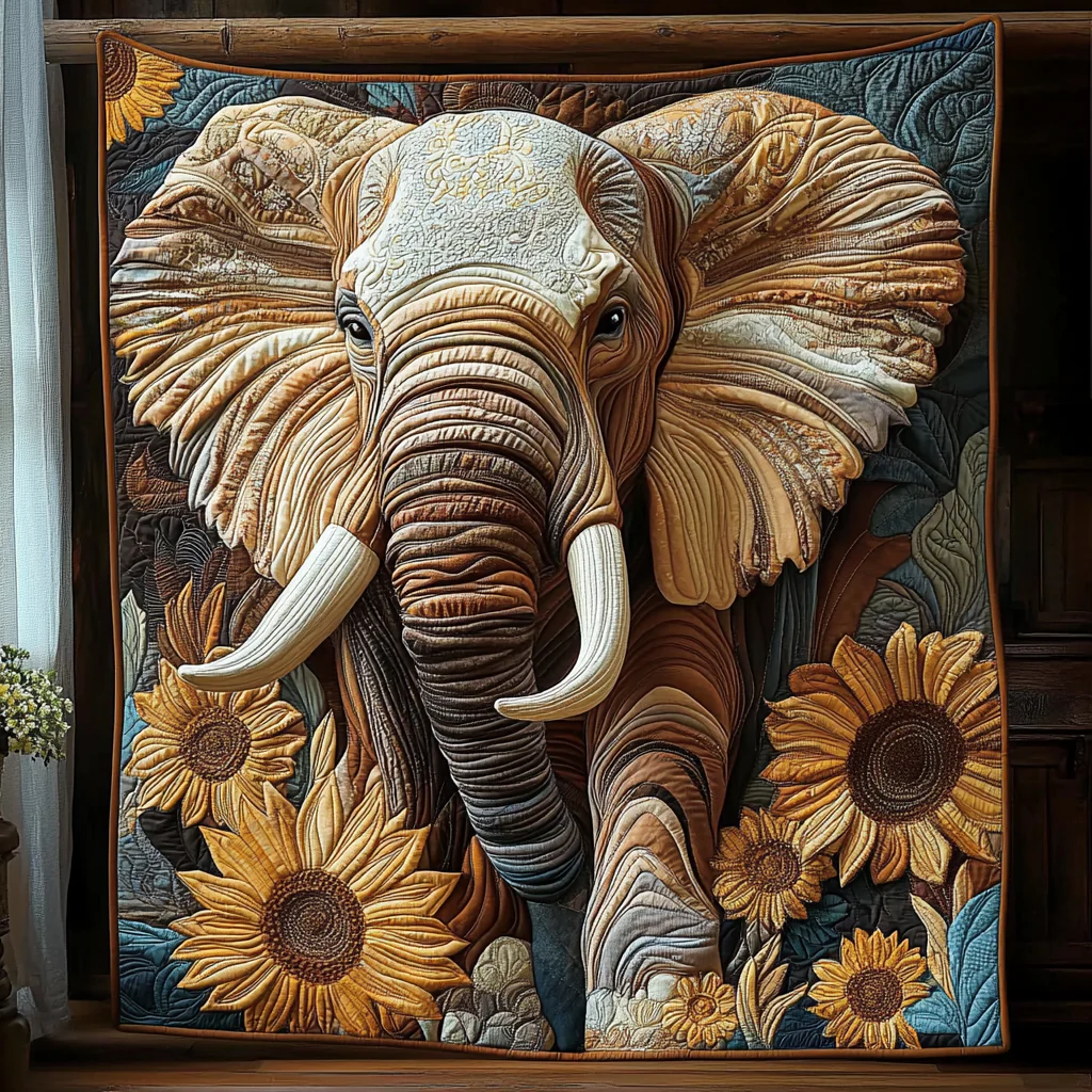 Elephant Quilted Blanket