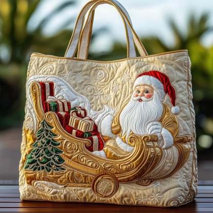 Festive Santa Quilted Tote Bag