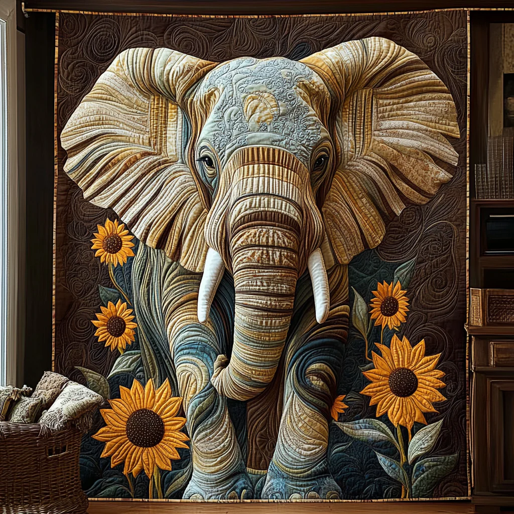 Elephant Quilted Blanket