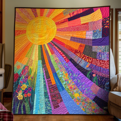 Cheerful Sunshine Quilted Blanket