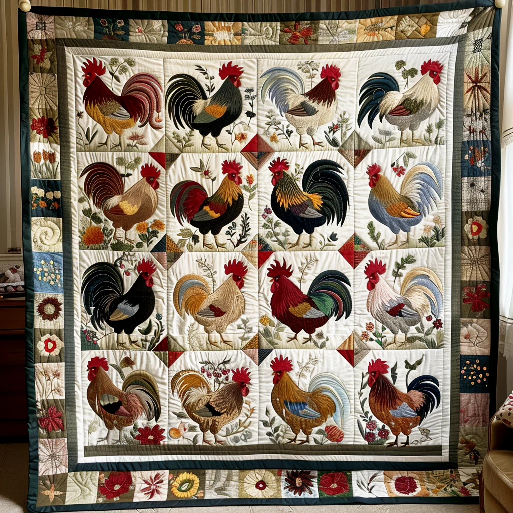 Chicken Quilted Blanket