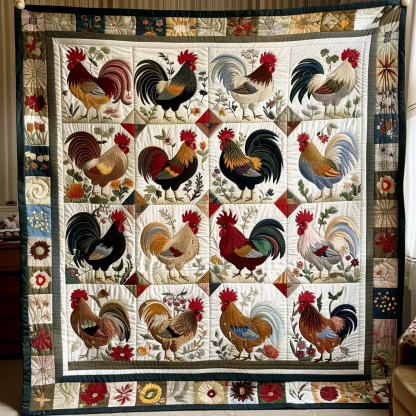 Chicken Quilted Blanket