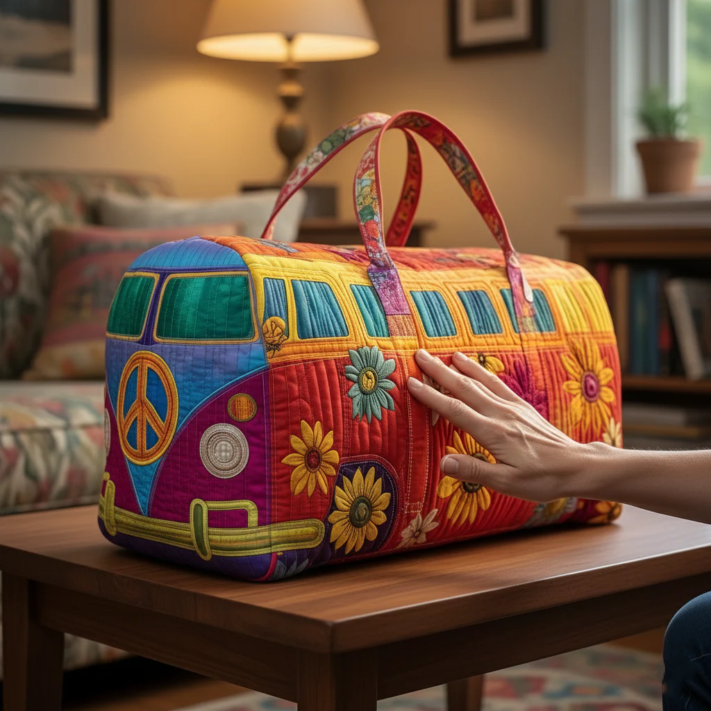 Hippie Van Quilted Duffle Bag