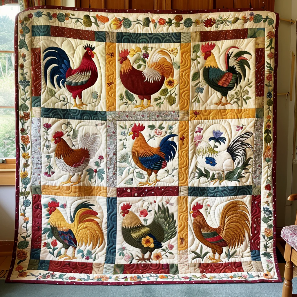 Chicken Quilted Blanket