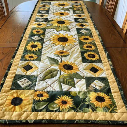 Sunflower Quilted Table Runner
