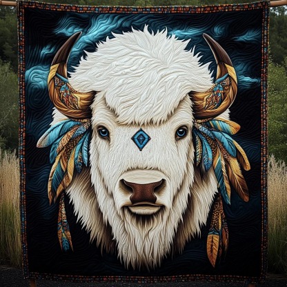 Native Bison Quilted Blanket