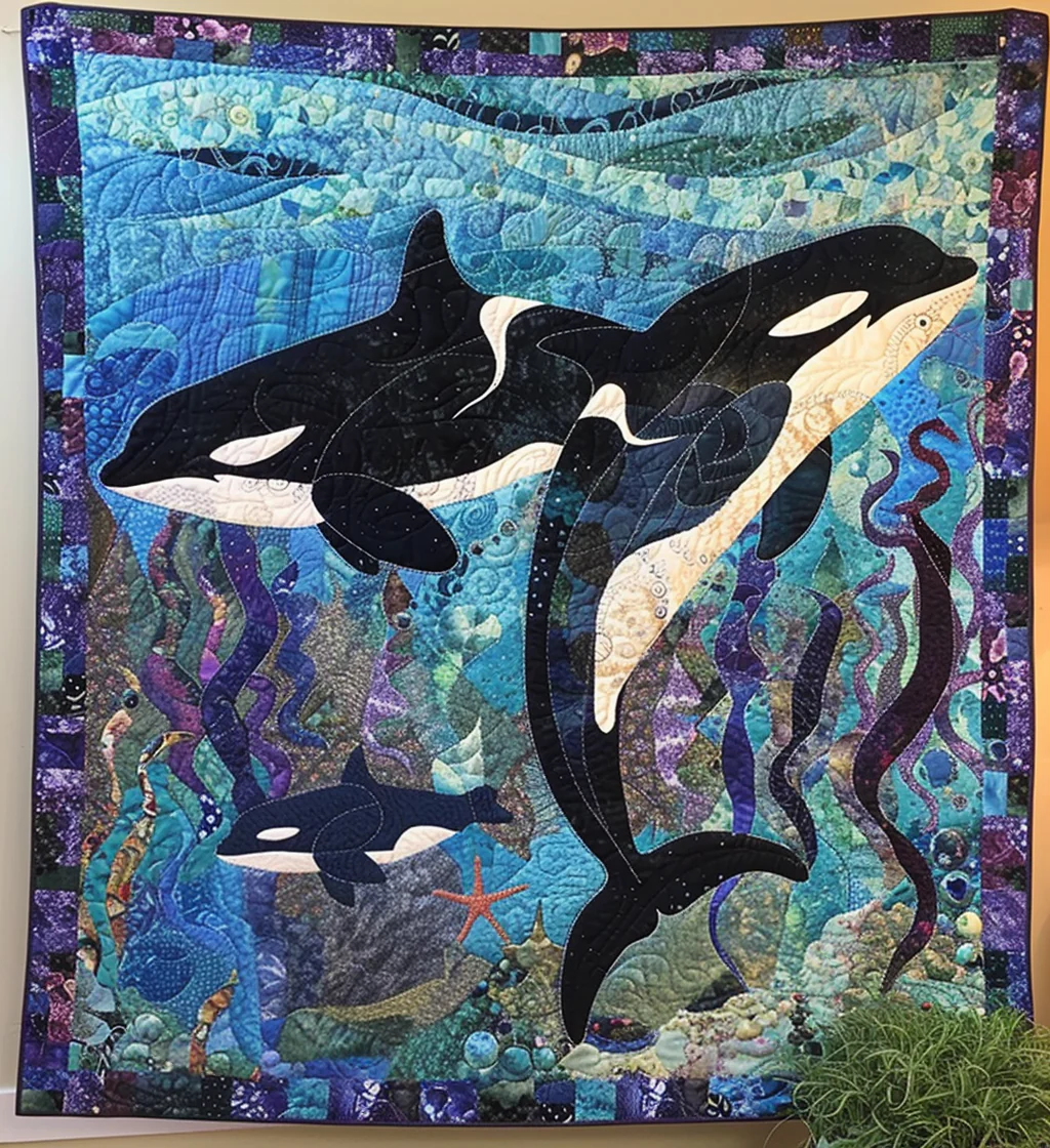 Aquatic Quilted Blanket