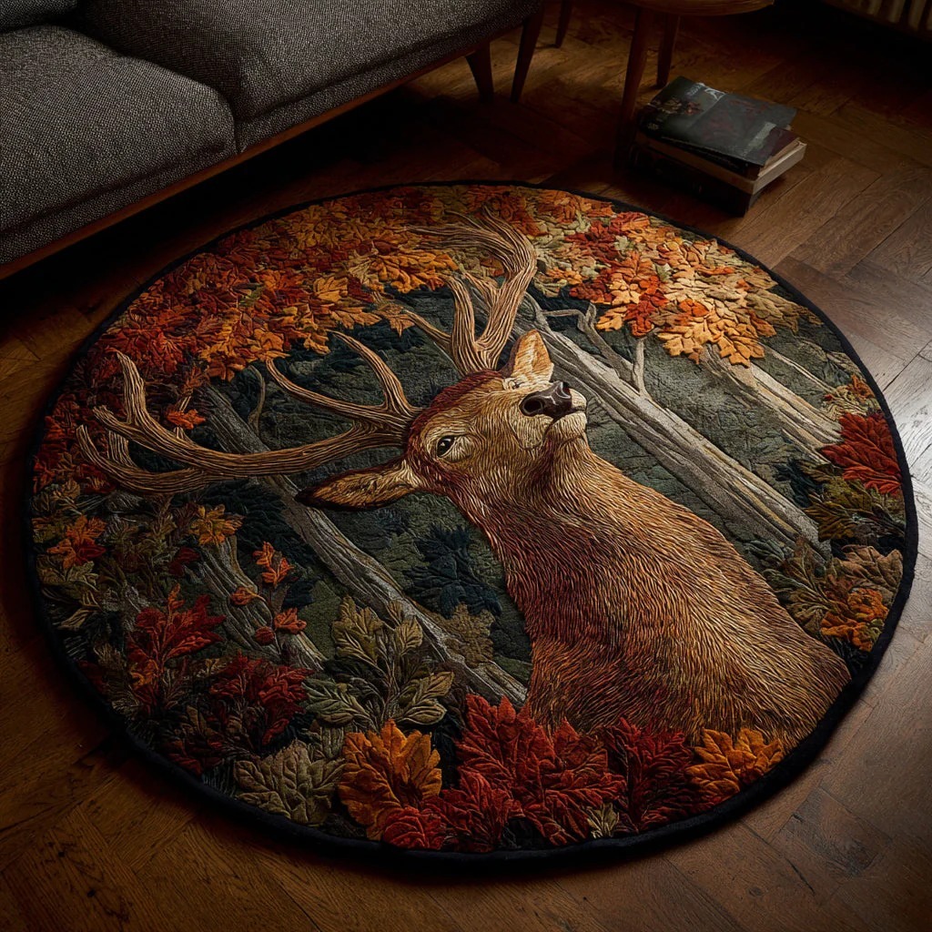 Stag Birch Trail Round Carpet