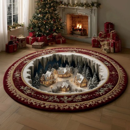 Regal Christmas Village Round Carpet