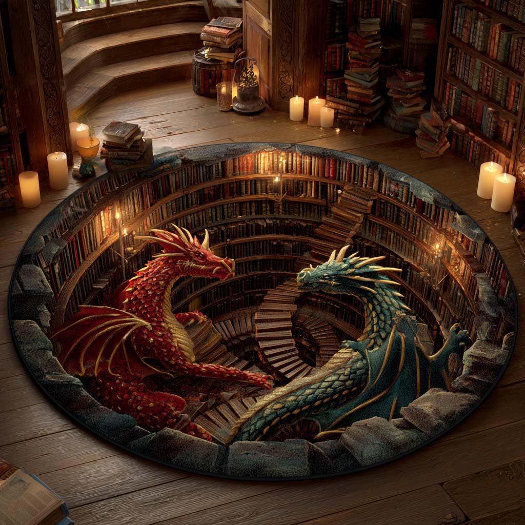 The Library Duo Round Carpet